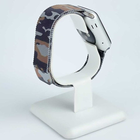 Ремешок для Apple watch 38/40/41mm Milanese Loop Band Military Brown Black